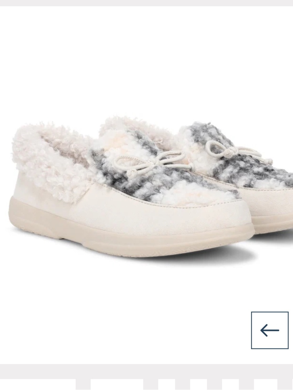Vionic Cream and Gray Faux-Shearling Slip-On Slippers